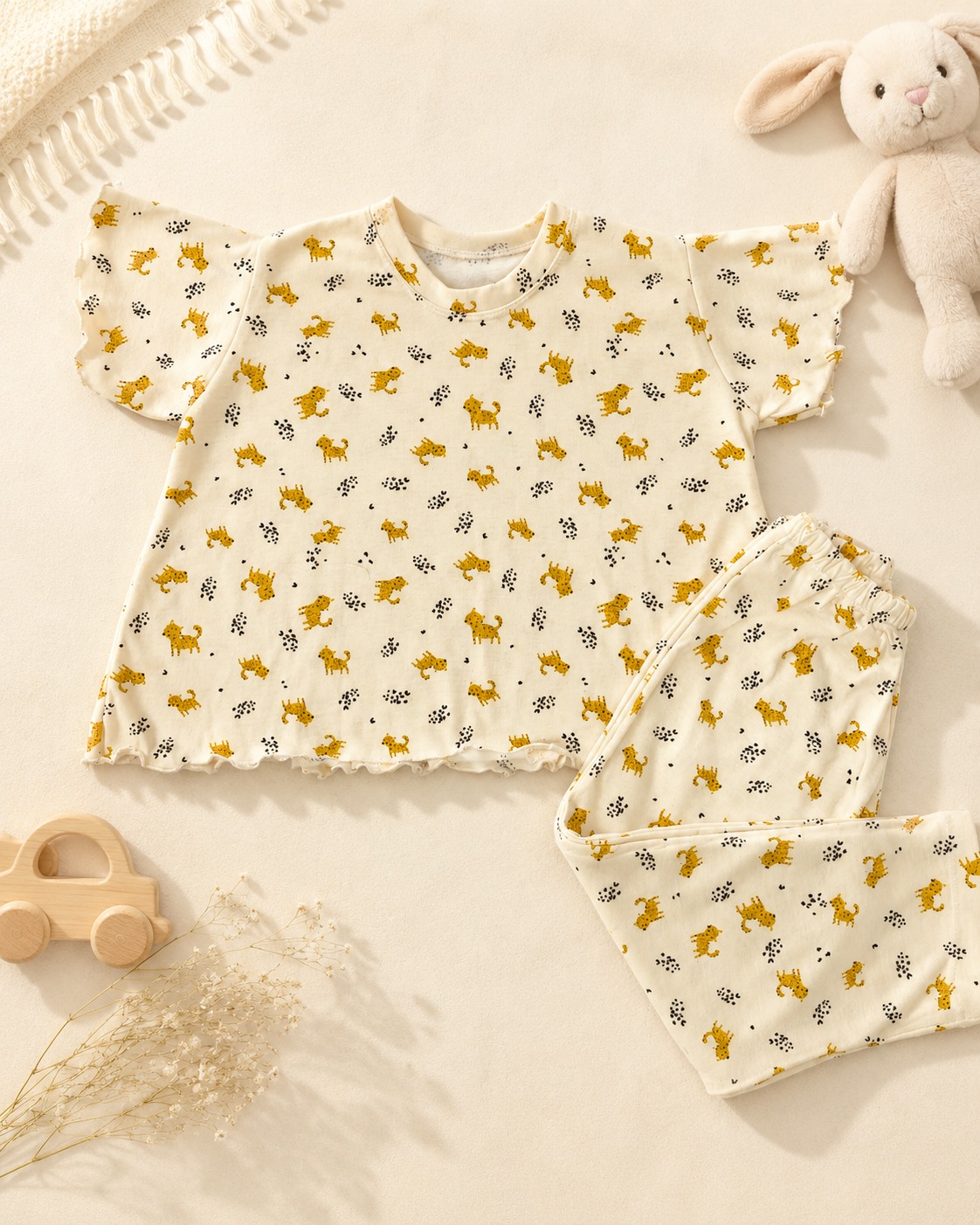 Pijama niñas estampado leopardo